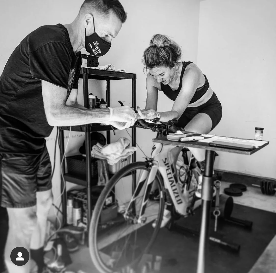 The Santa Monica lab during a quieter period — rest is the session when you are sick